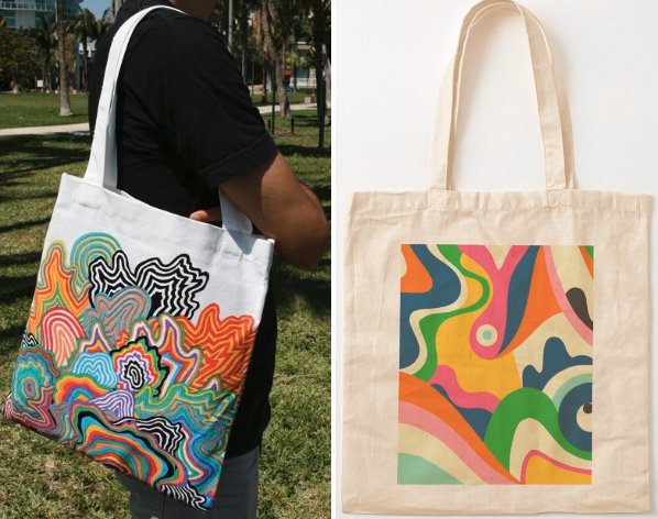 Canvas tote bag on sale painting